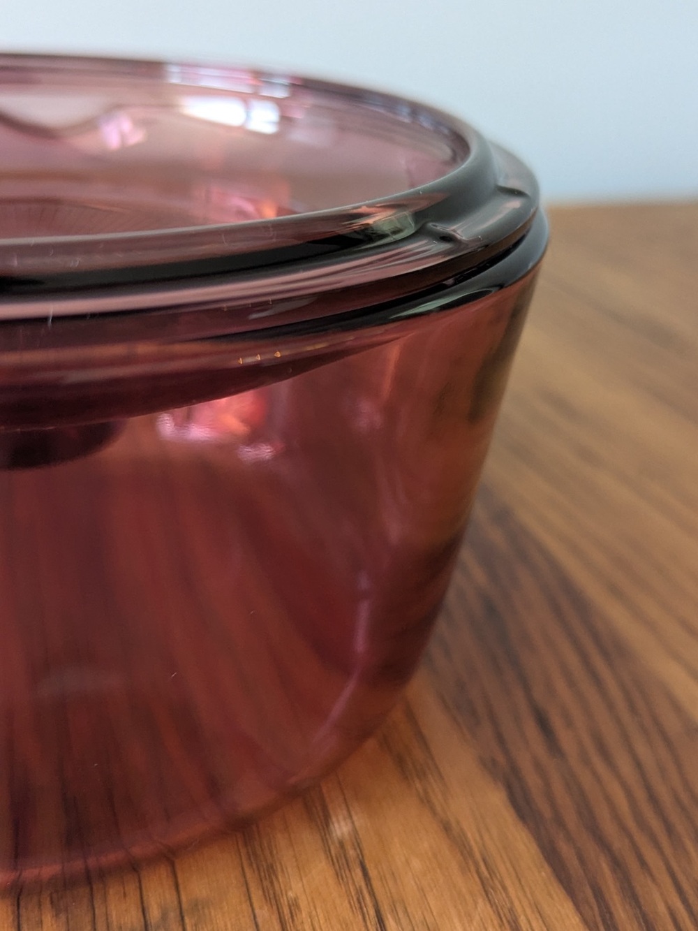 1L Vision Corning Glass Saucepan w/ PYREX Lid Pour Spout - Cranberry Visions - Picture 10 of 16